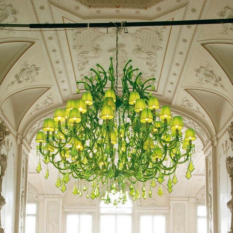 49 Lights Large Green Chandelier Lighting