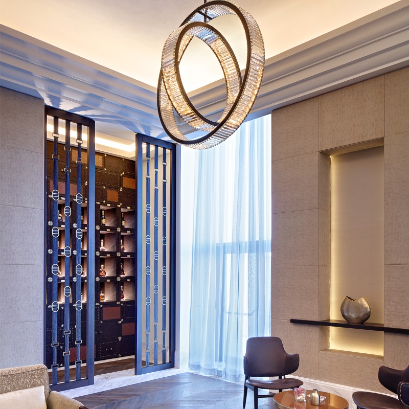 Custom Crystal Ring Pendant Light