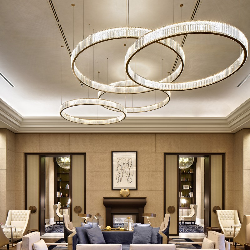 Custom Crystal Ring Pendant Light