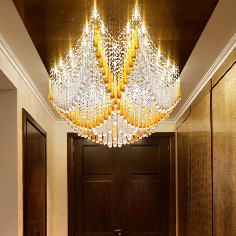 Custom modern glass chandelier