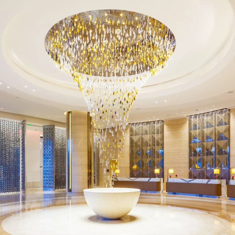 Hotel project hand blown glass chandelier