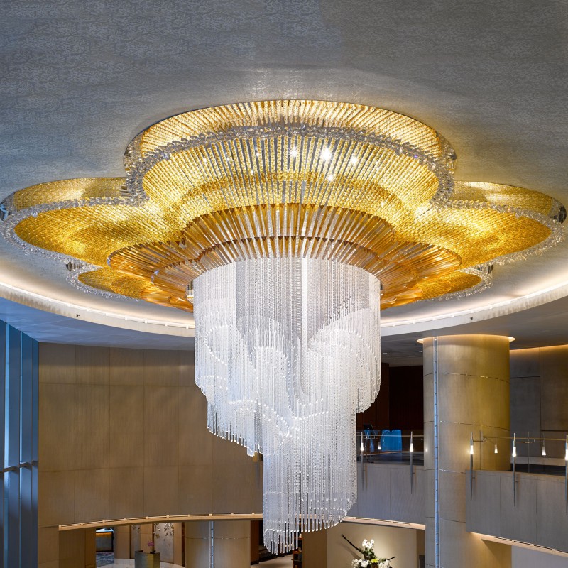 Hotel lobby art decorative pendant lights luxury glass chandelier