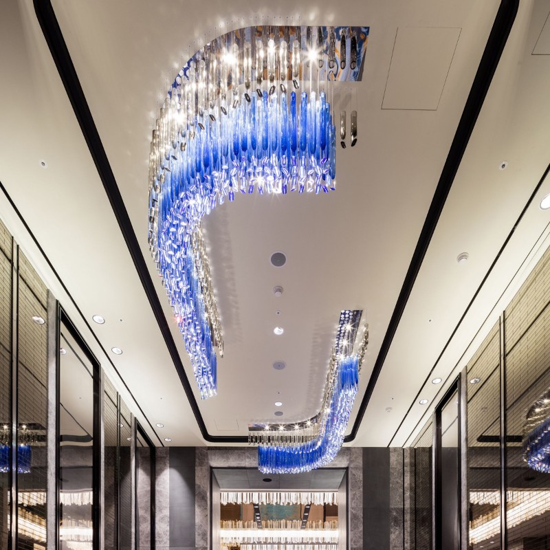 Modern hotel corridor ceiling decorative glass chandelier