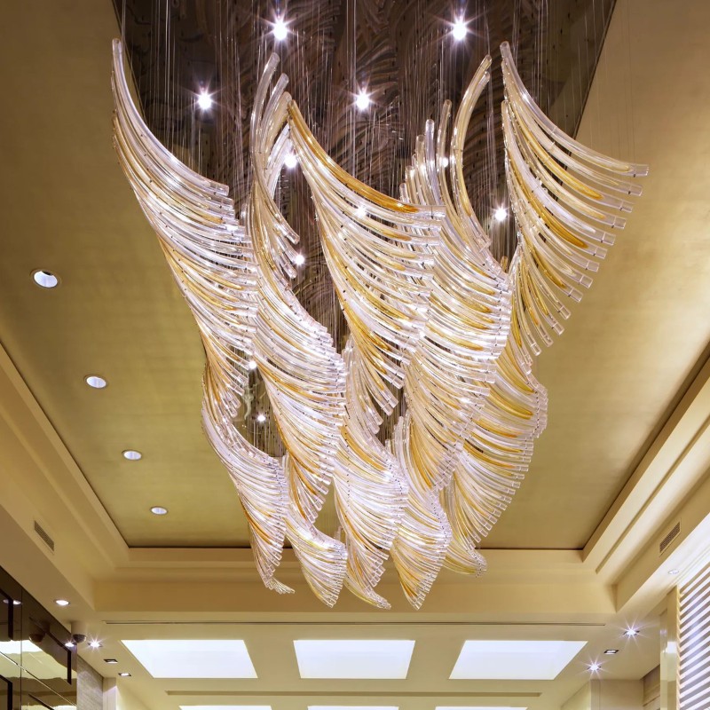 Contemporary new design lobby decoration glass chandelier