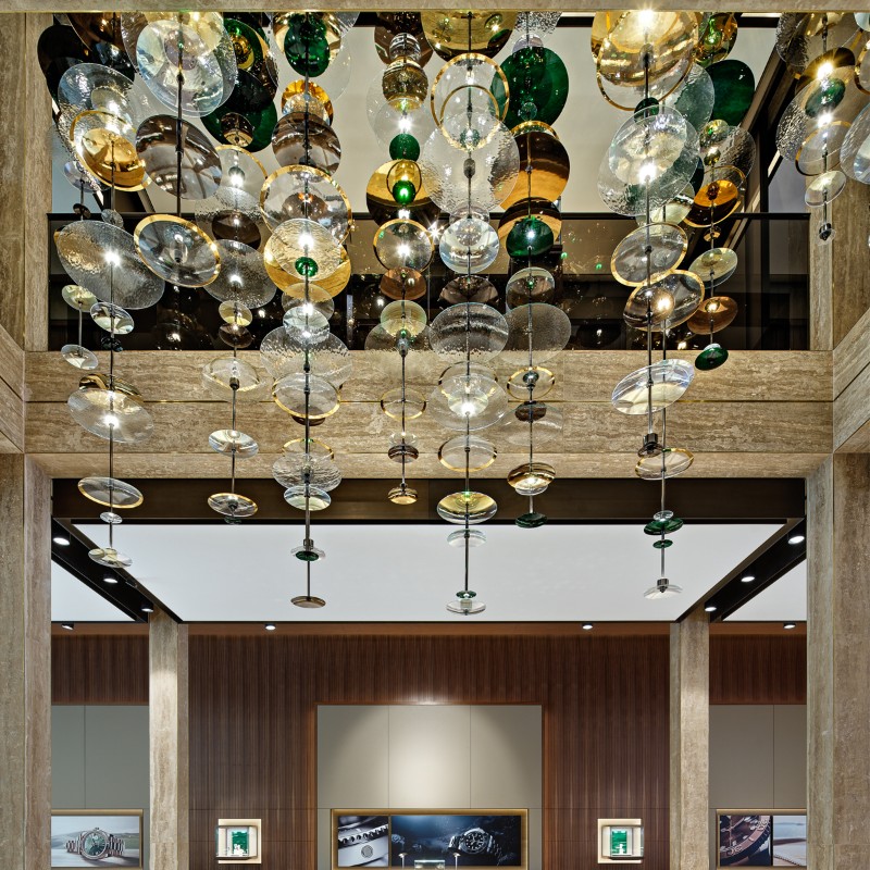 Customized Glass Art Chandelier for Mall Shops