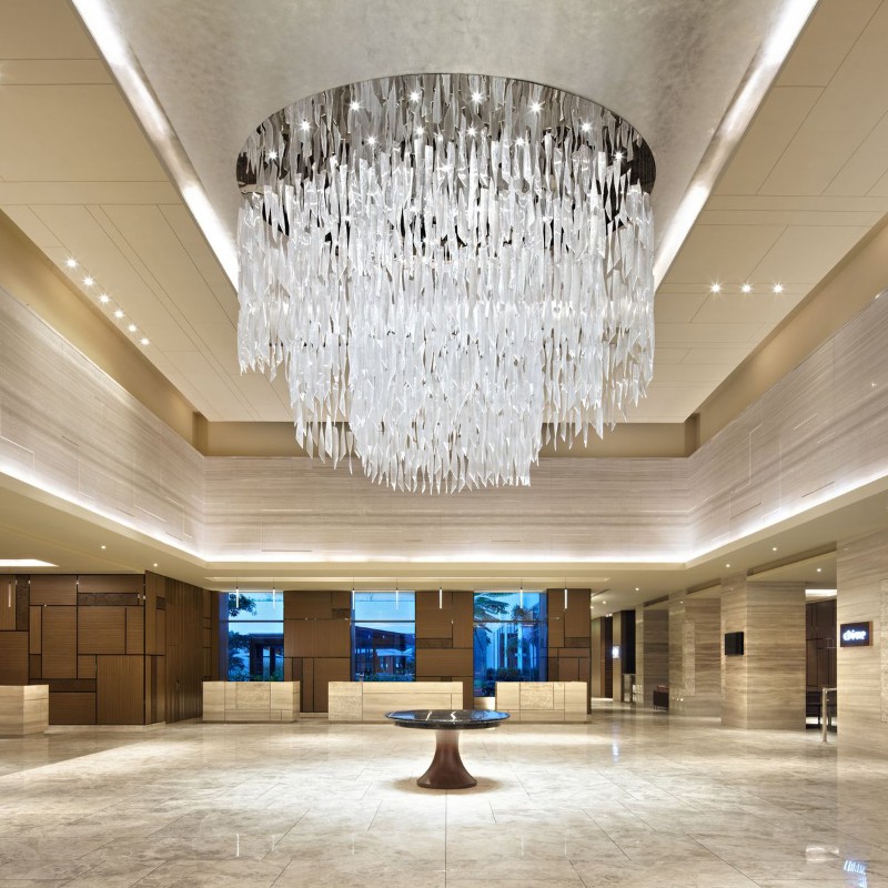 Contemporary hotel project ceiling art glass chandelier