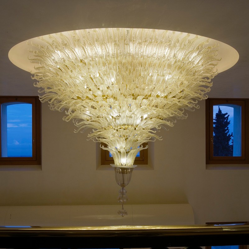 Modern house custom art glass crystal ceiling light