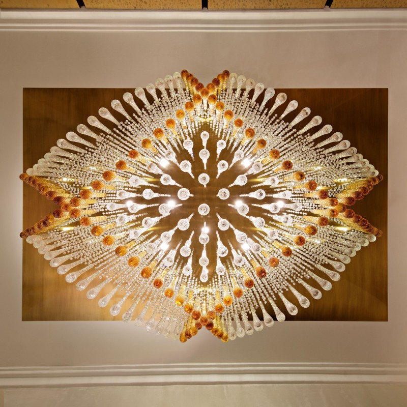 Custom modern glass chandelier