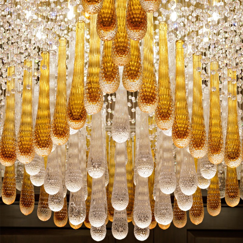Custom modern glass chandelier