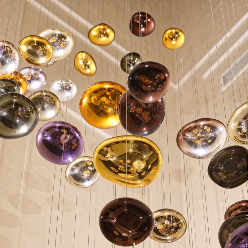 Modern indoor decoration pendant lights hand blown glass chandelier