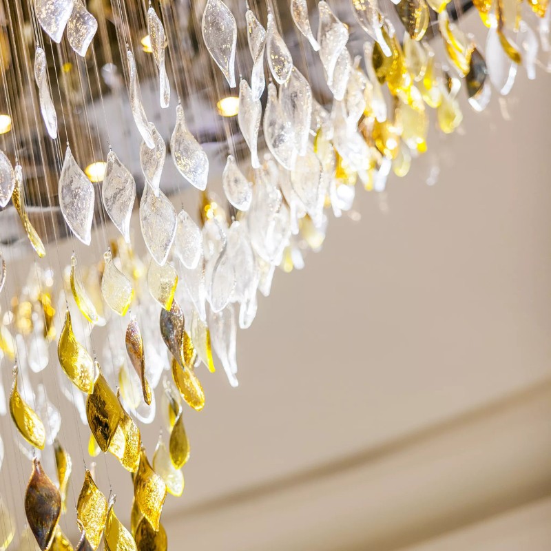 Hotel project hand blown glass chandelier