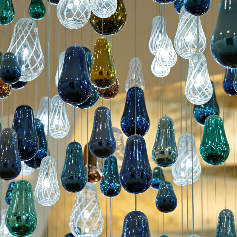 Modern design lobby pendant lights glass ball chandelier