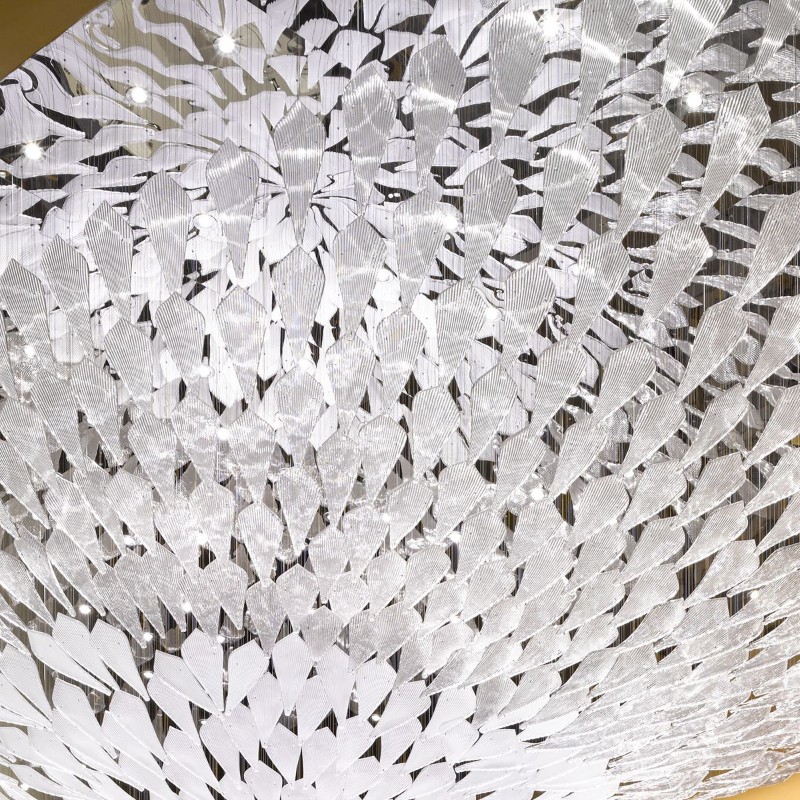 Custom contemporary hotel art glass chandelier