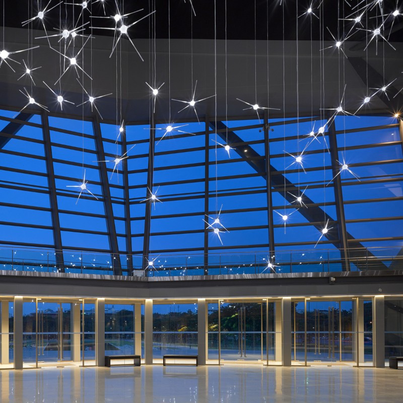 Modern large hotel decorated led handmade glass chandelier