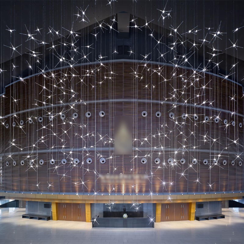 Modern large hotel decorated led handmade glass chandelier