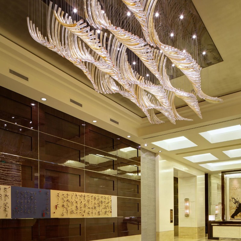 Contemporary new design lobby decoration glass chandelier