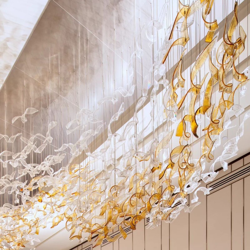 Customized hand blown glass chandelier for lobby