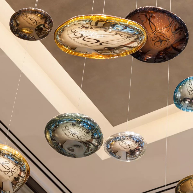 Modern large shopping mall balloon glass pendant chandelier