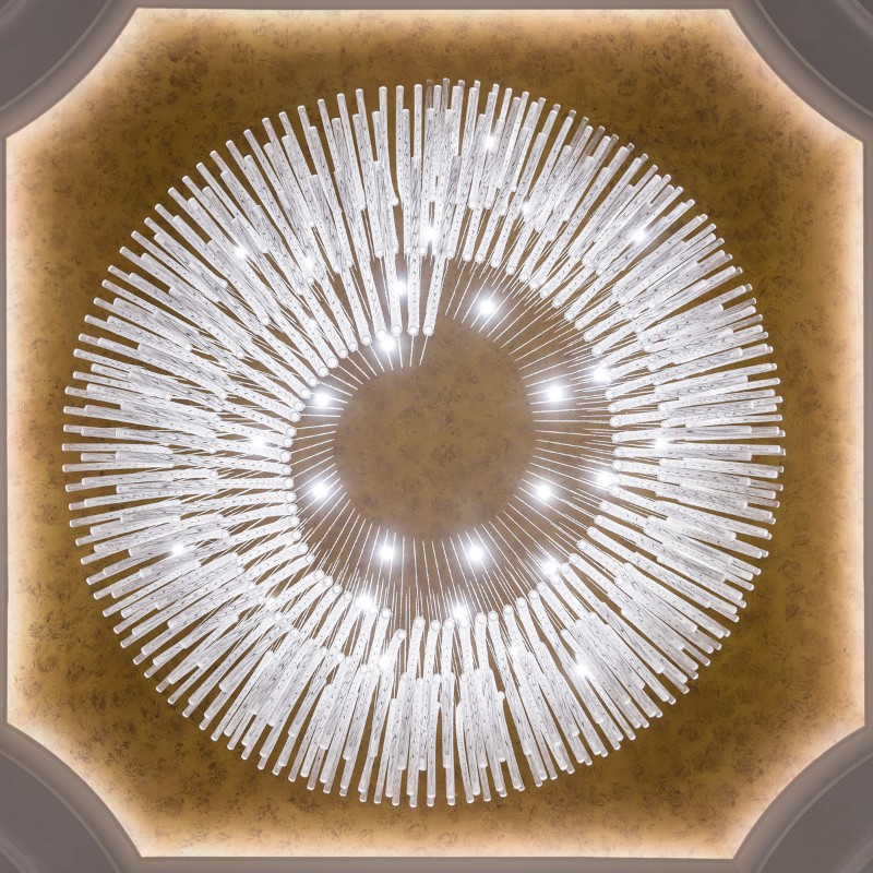 Custom hotel glass art chandelier