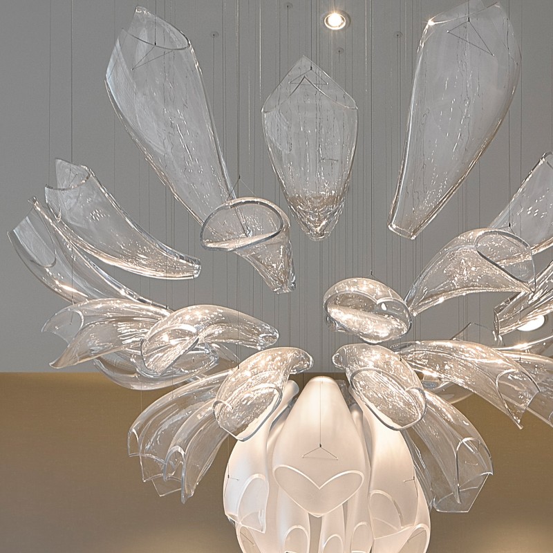 Custom private residence handmade glass chandelier