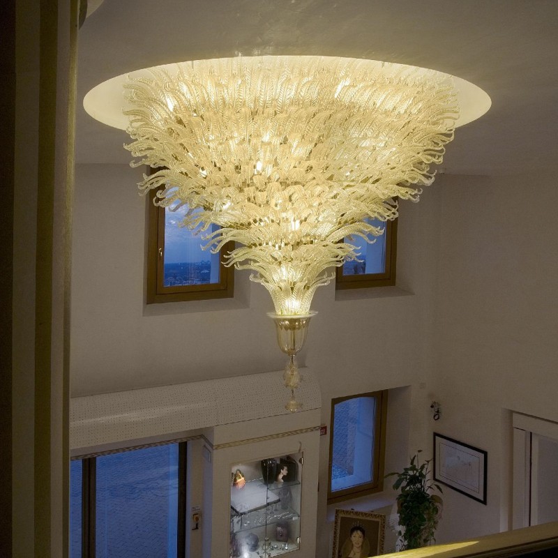 Modern house custom art glass crystal ceiling light