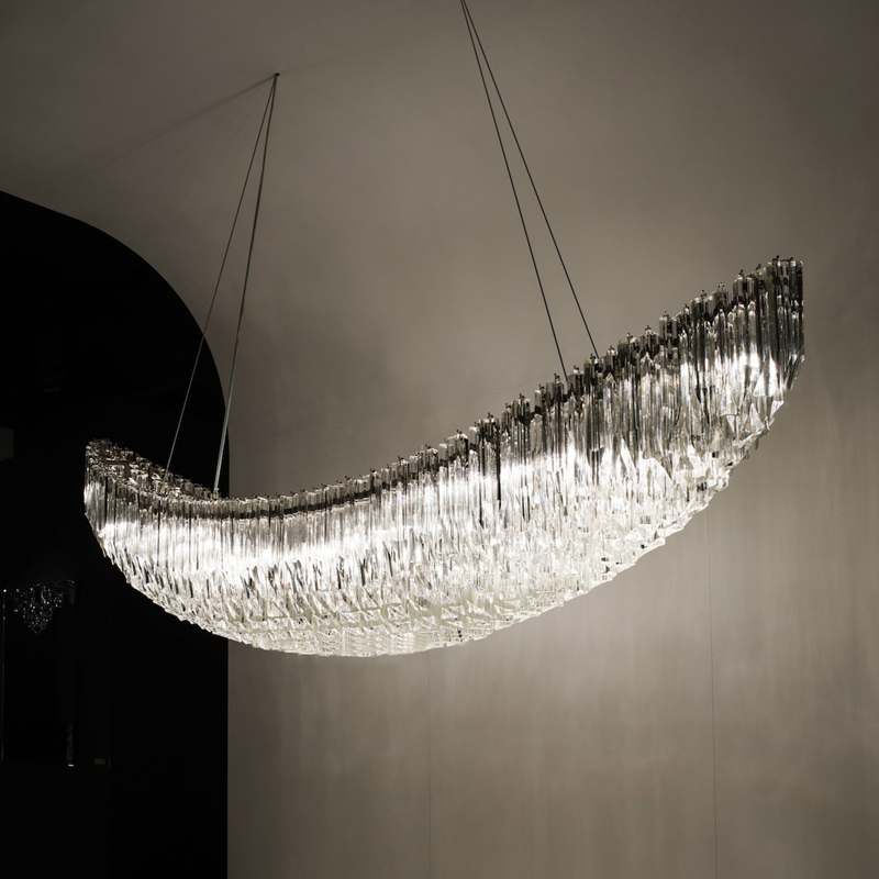 Creative Moon Shaped Modern Glass Chandelier
