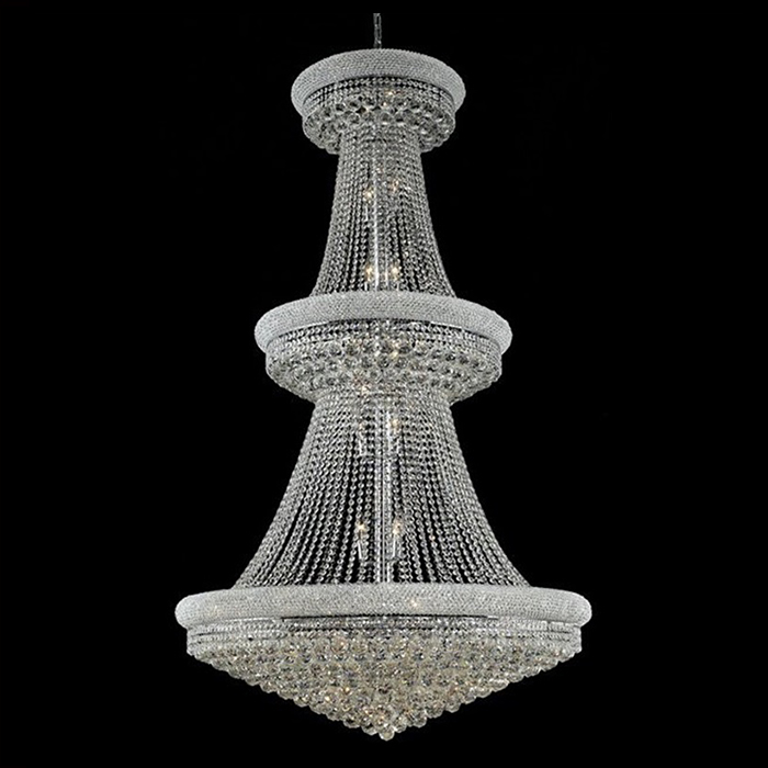 42 Inch 3 Tier Empire K9 Crystal Chandelier