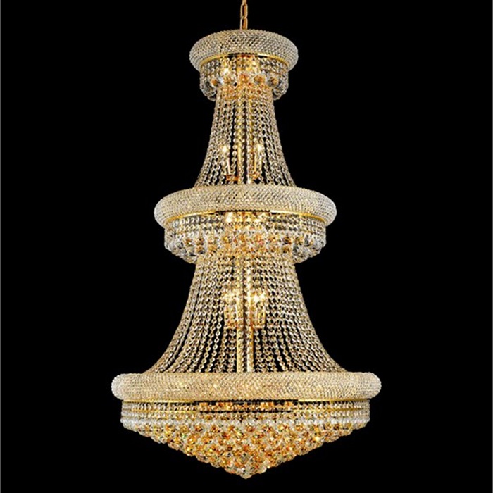 30 Inch 3 Tiers Empire K9 Crystal Chandelier