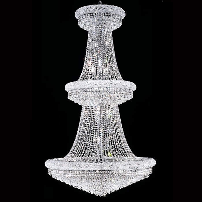 42'' 3 Tier Empire K9 Crystal Chandelier