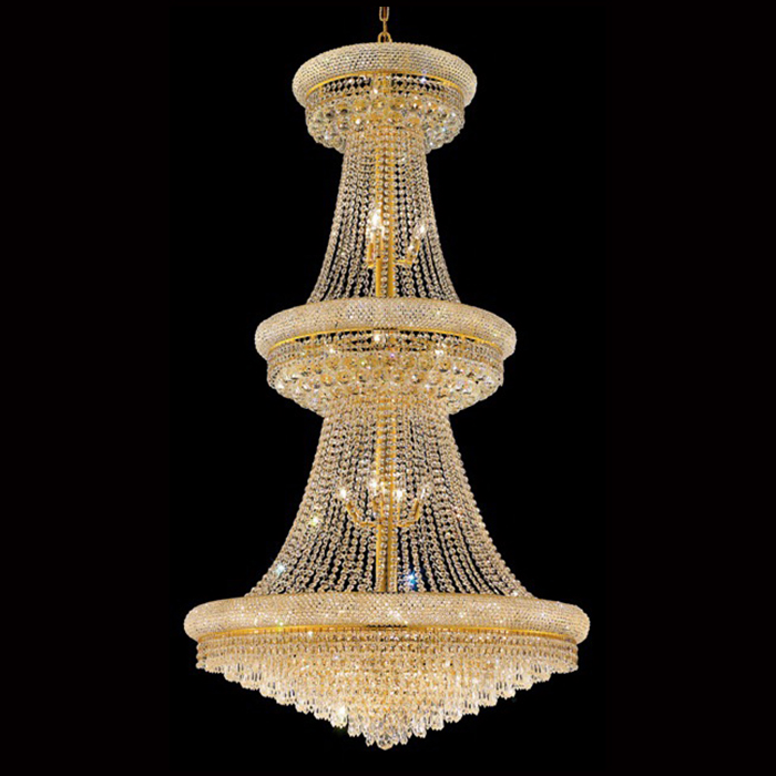 36'' 3 Tier Empire K9 Crystal Chandelier