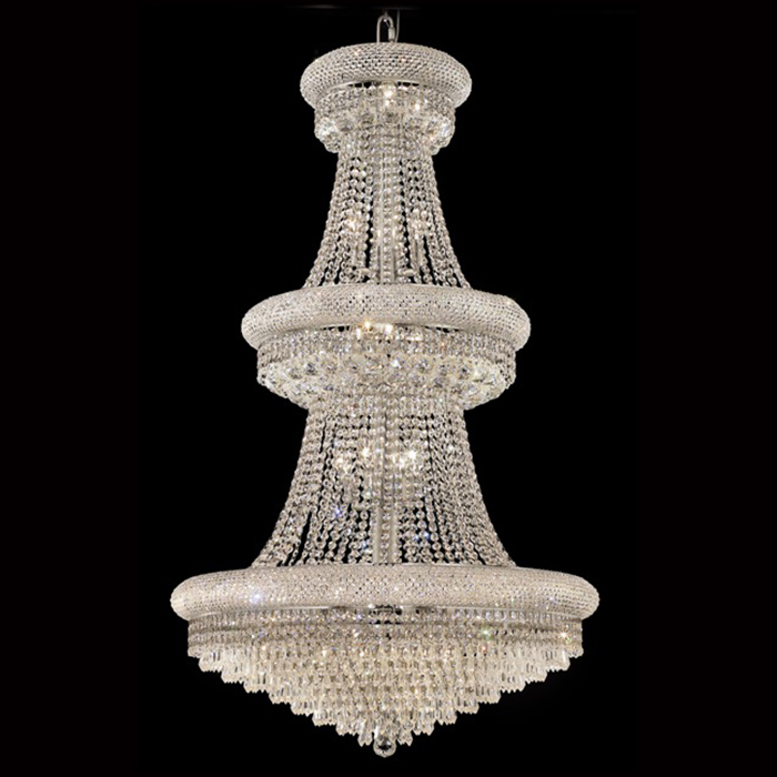 29.5'' 3 Tier Empire K9 Crystal Chandelier
