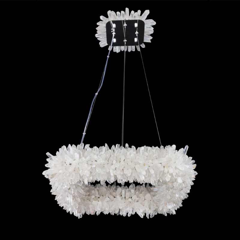 Square Geode Quartz Crystal Chandelier