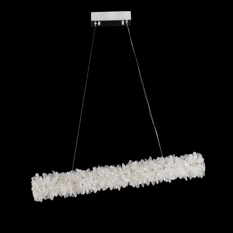 Long Clear Geode Quartz Crystal Chandelier