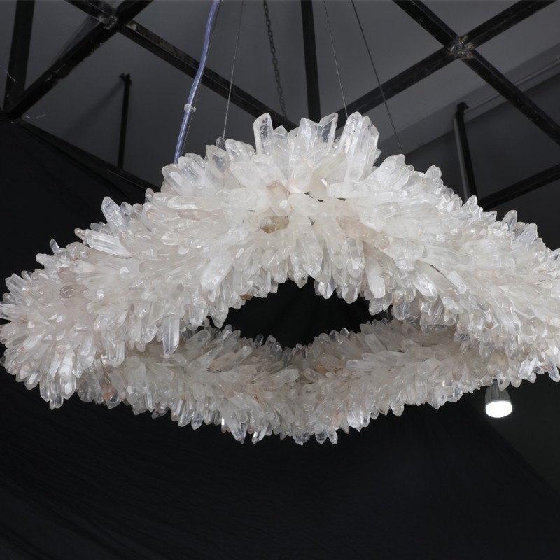 Square Geode Quartz Crystal Chandelier