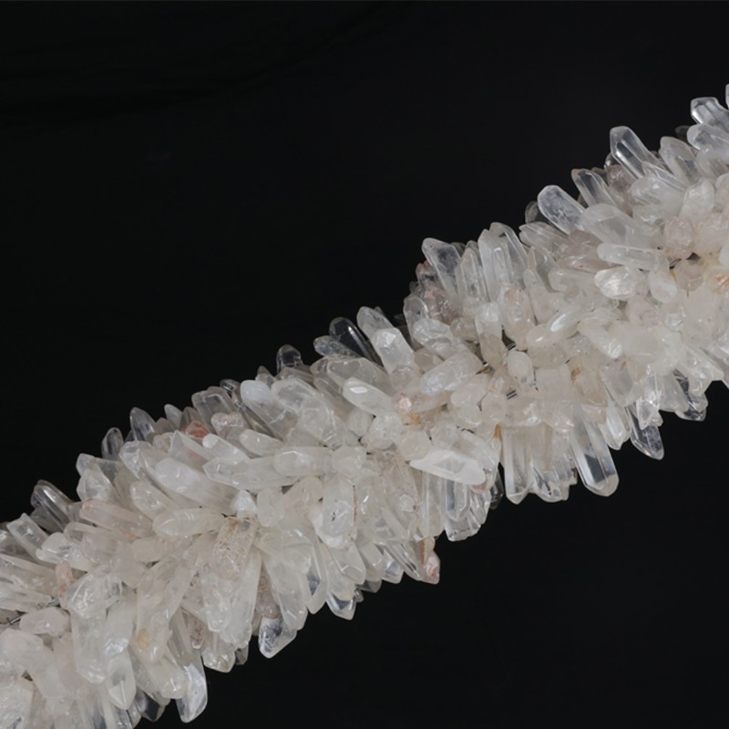 Long Clear Geode Quartz Crystal Chandelier