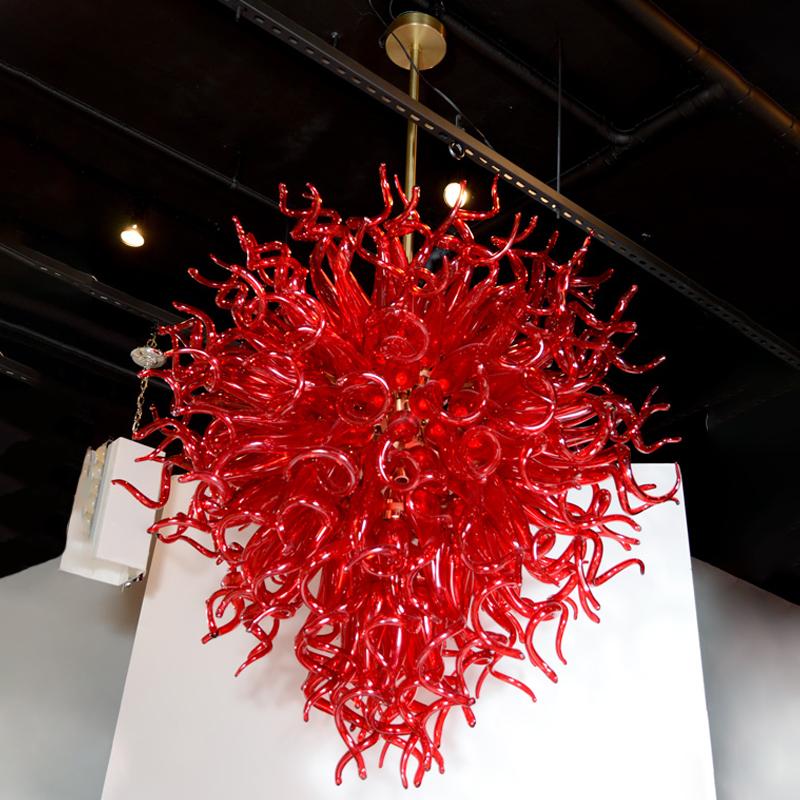 Red Hand Blown Glass Chandelier