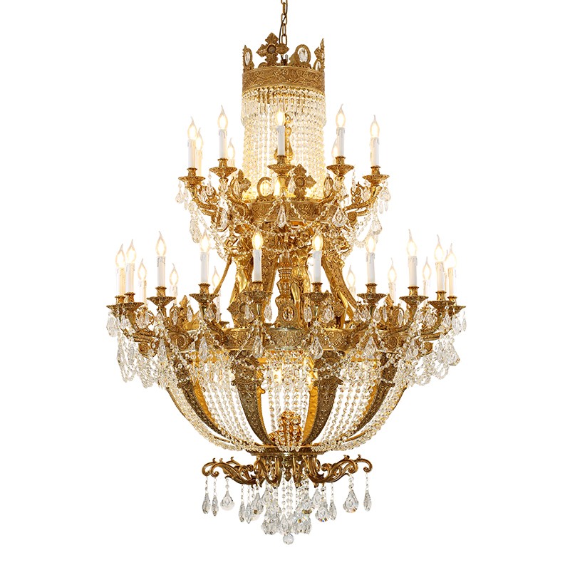 Large French Brass Chandelier 130cm Wide XS3010-20+10