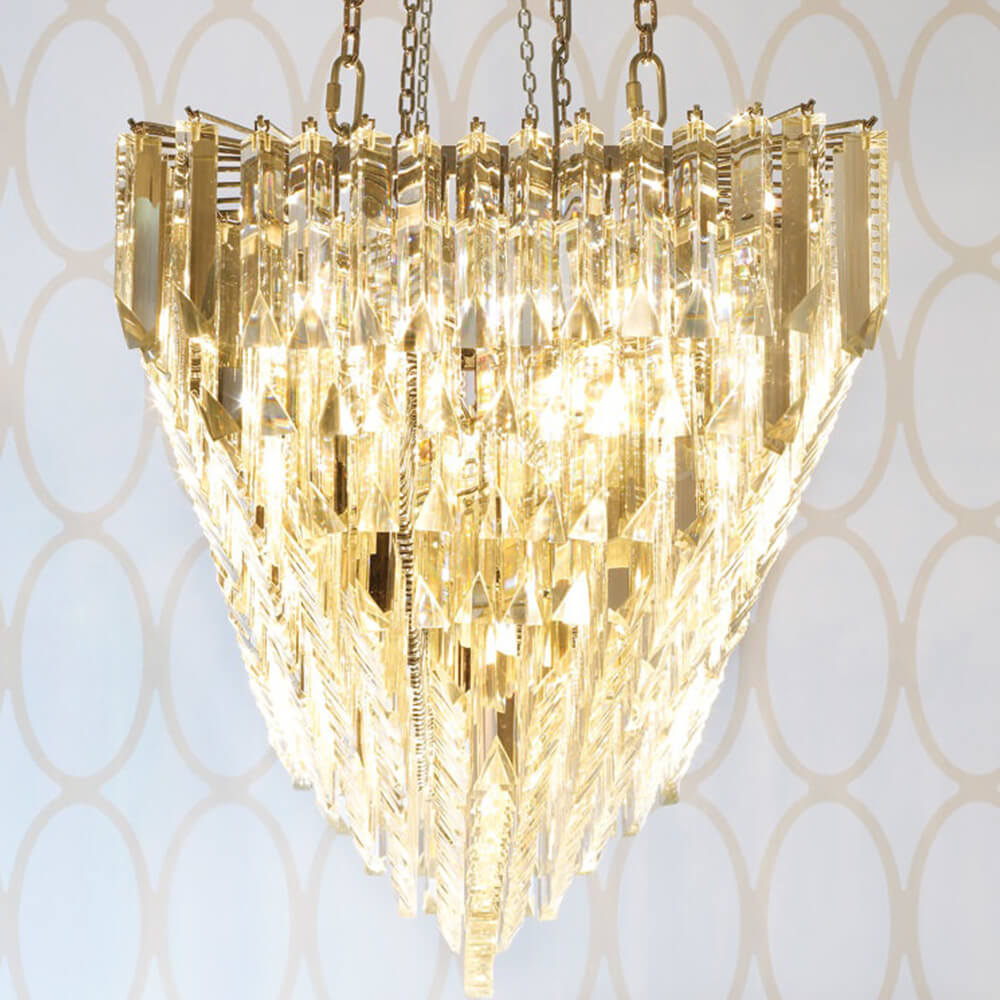 Large Rectangle Crystal Chandelier for Counter