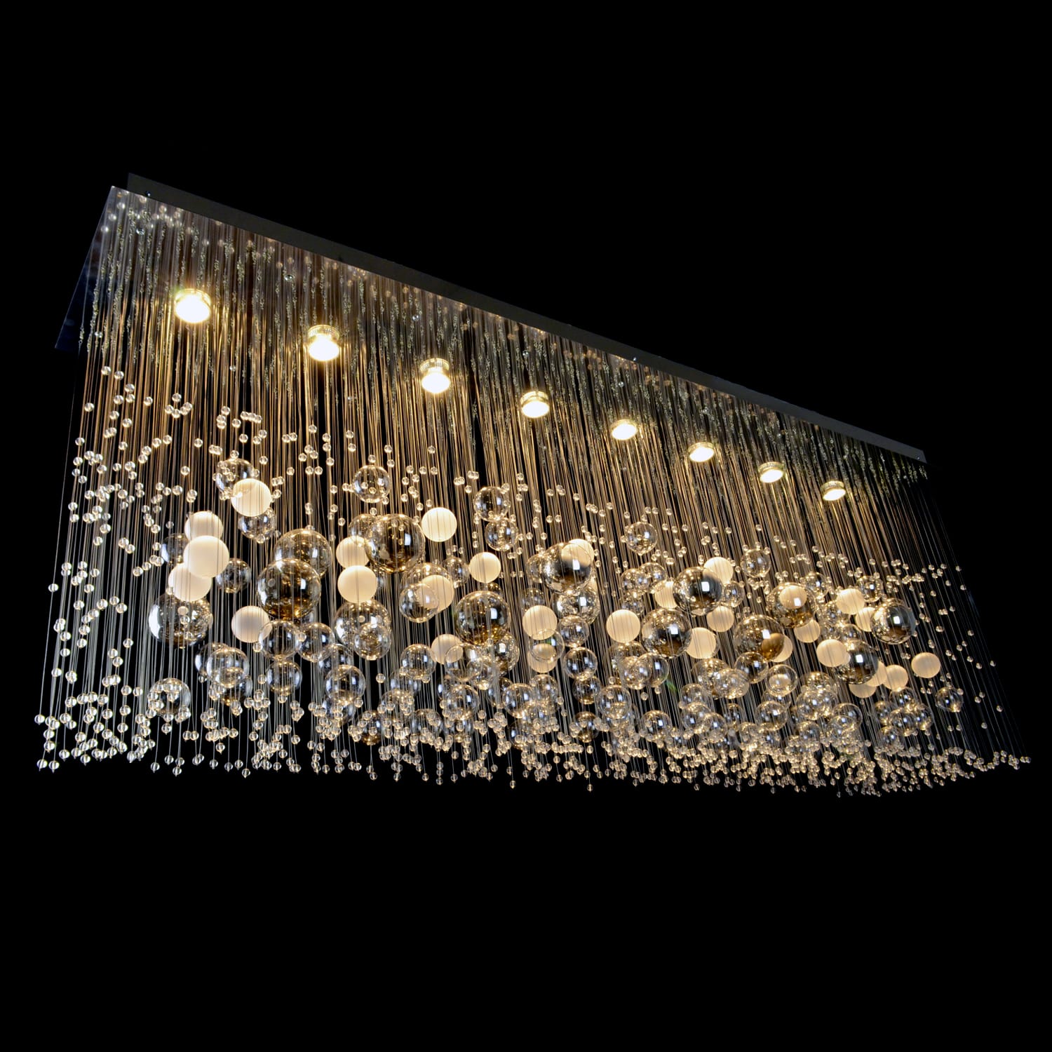 8 Lights Rectangle Modern Ceiling Chandelier