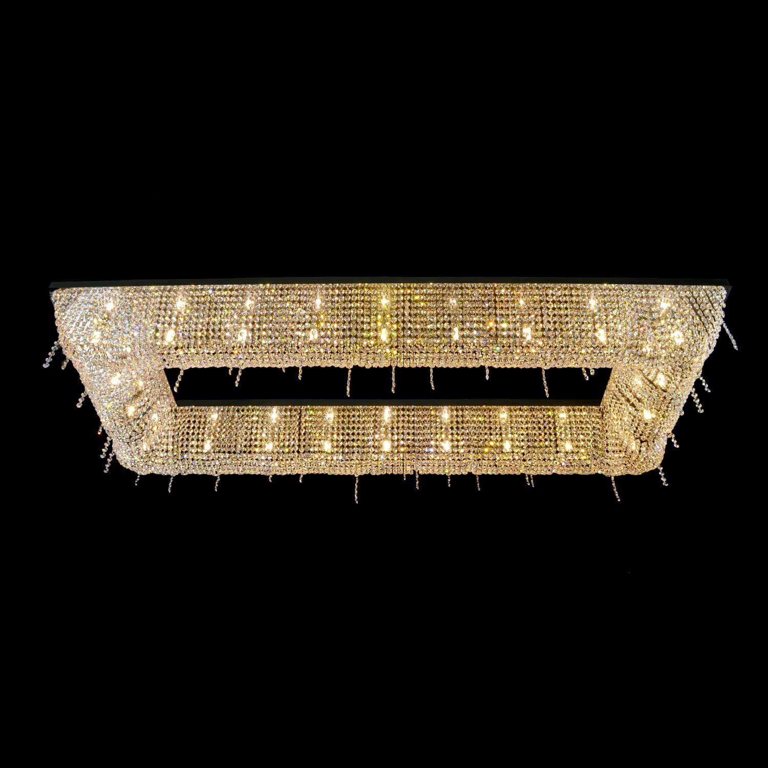 69 Inch Looop Modern Rectangle Suspended Crystal Chandelier