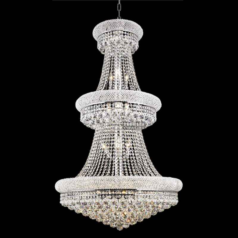 30 Inch 3 Tiers Empire K9 Crystal Chandelier