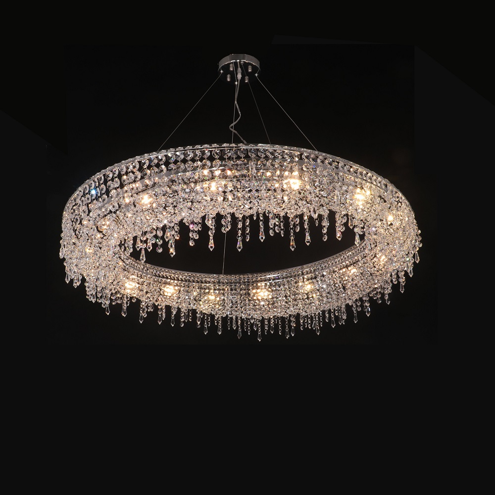 50 Inch Round Looop Suspended Crystal Lighting