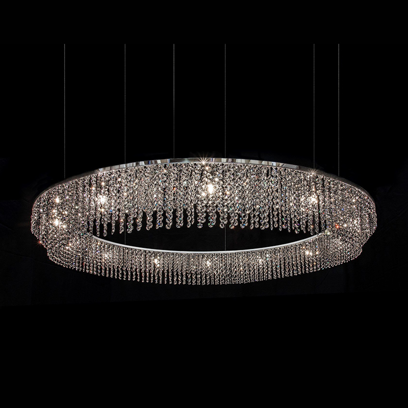 Sky Cycles Round Crystal Chandelier