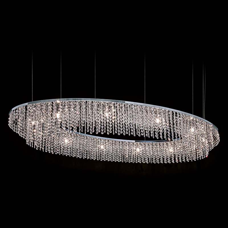 Sky Cycles Oval Crystal Chandelier