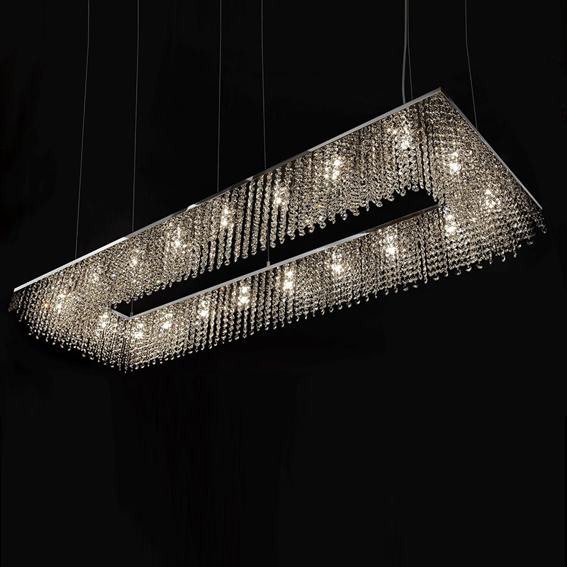 Sky Cycles Rectangle Crystal Chandelier