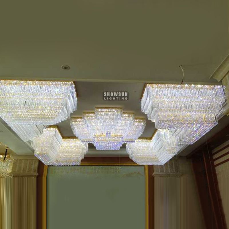 Custom Extra Large Flush Mounted Chandelier for Hall