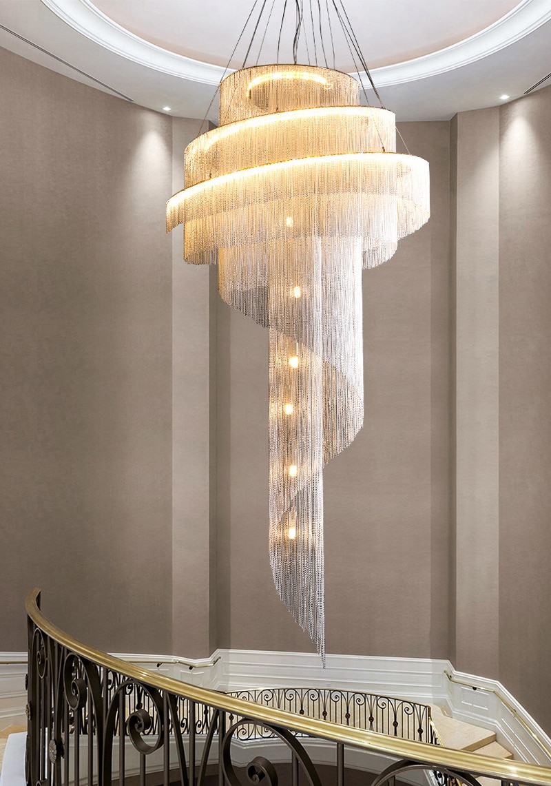 Luxury Long Staircase Chain Modern Chandelier