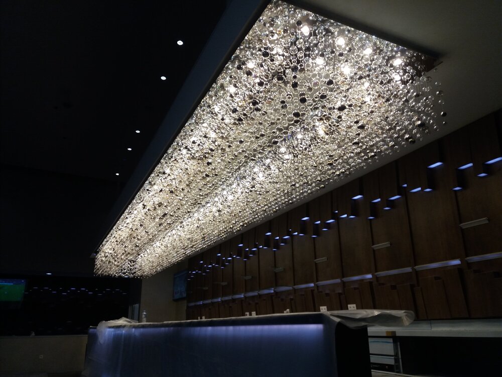 Customize Extra Long Modern Glass Bubble Chandelier for Reception Area