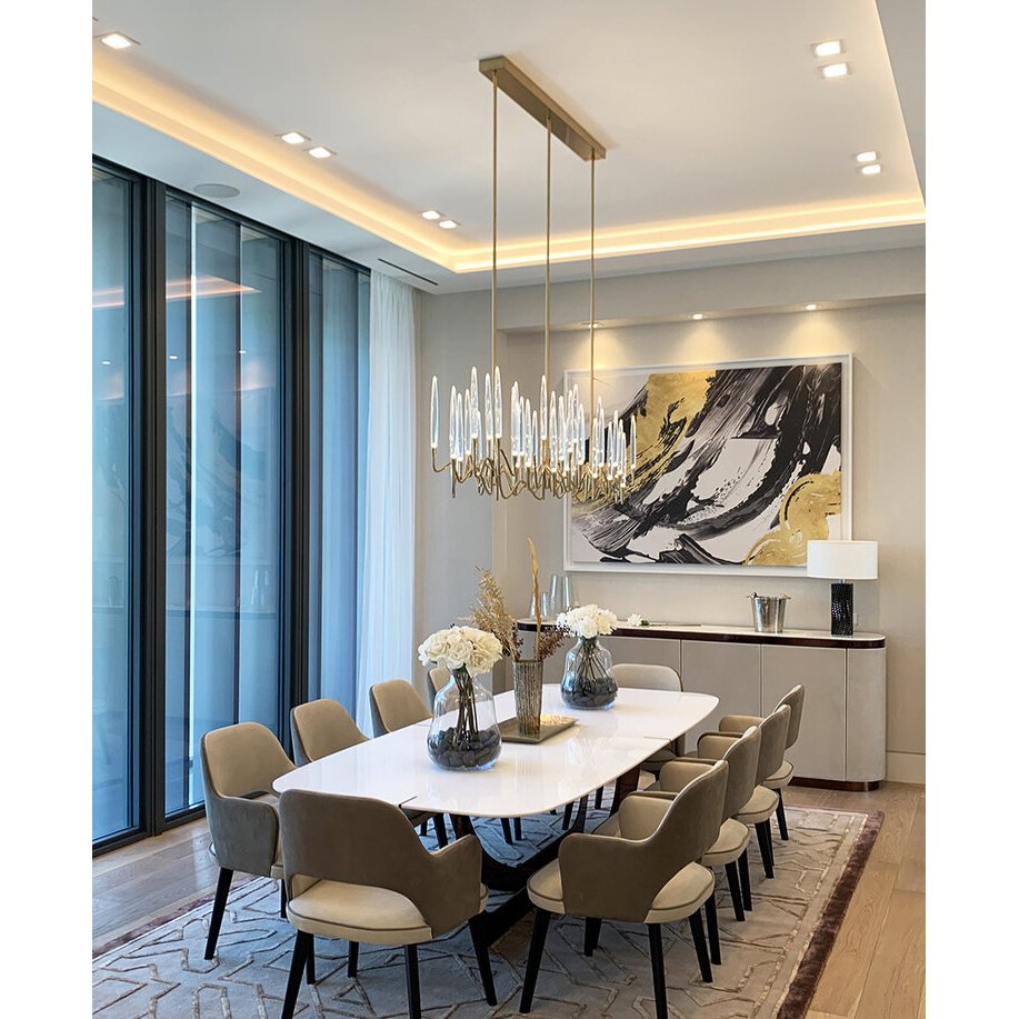 Oval 112 Inch Long Modern Chadnelier for Formal Dining Room