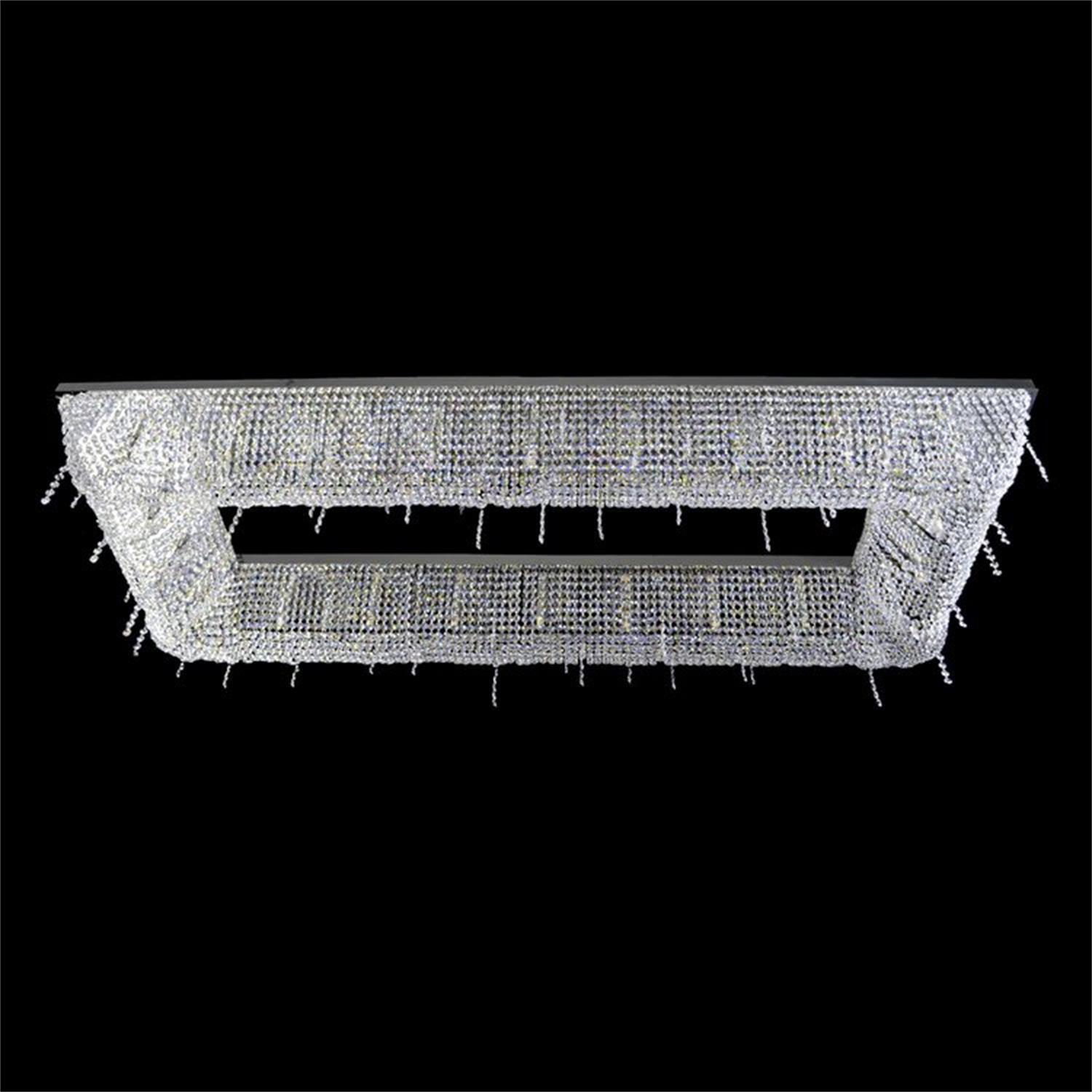 69 Inch Looop Modern Rectangle Suspended Crystal Chandelier